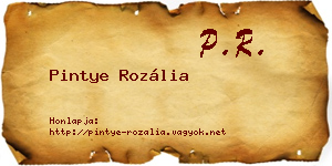 Pintye Rozália névjegykártya