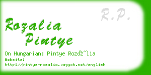 rozalia pintye business card